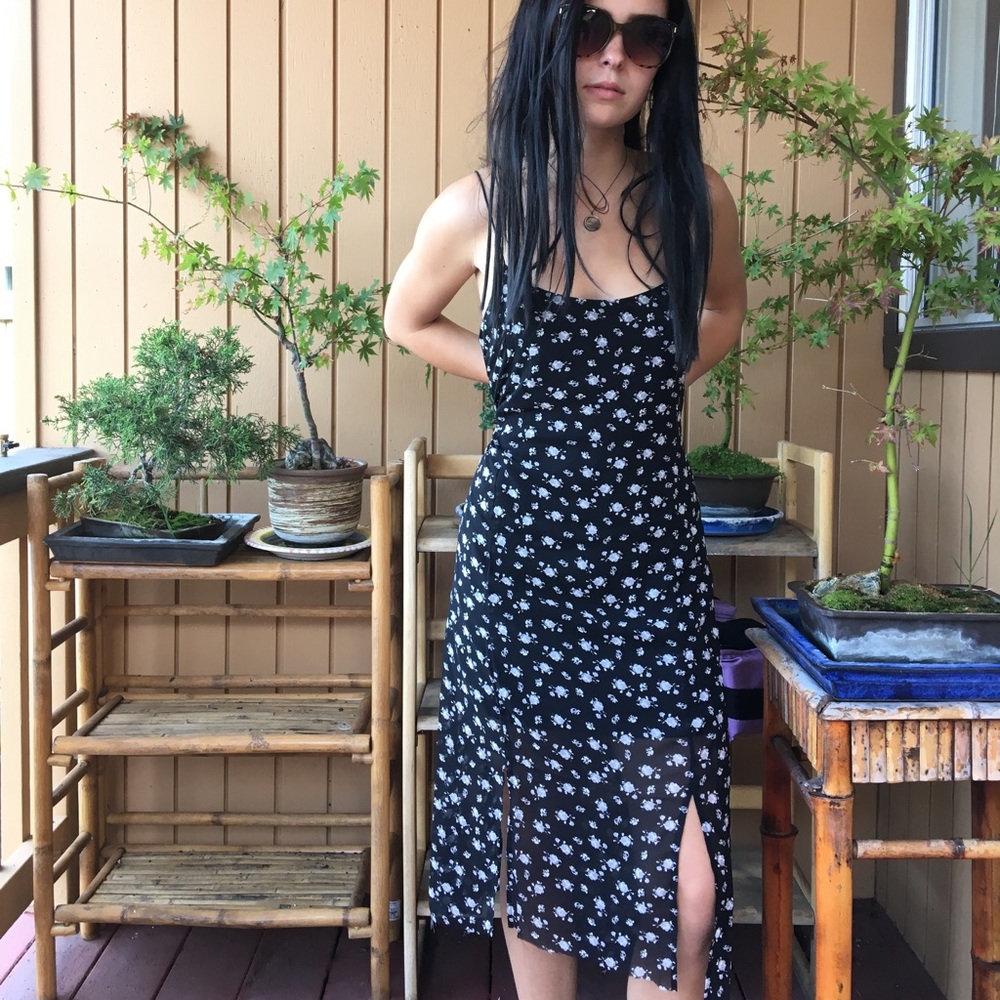 Calf-length floral dress
