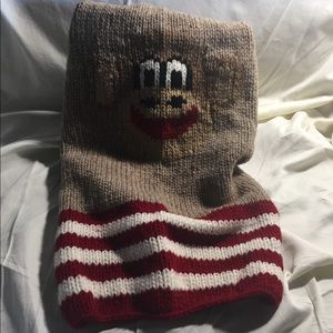 Real wool dog sweater! Sock monkey w/hood design!