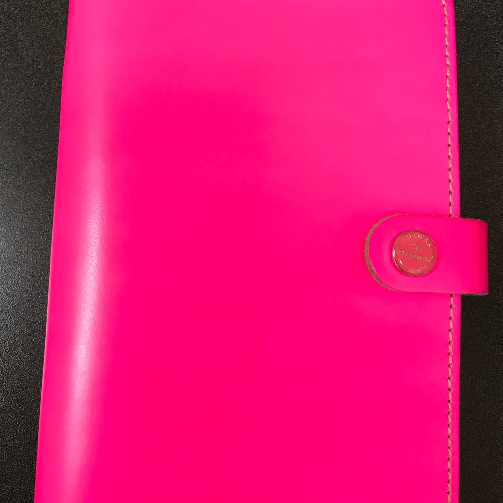 Filofax Original Fluorio Leather Planner HOT PINK