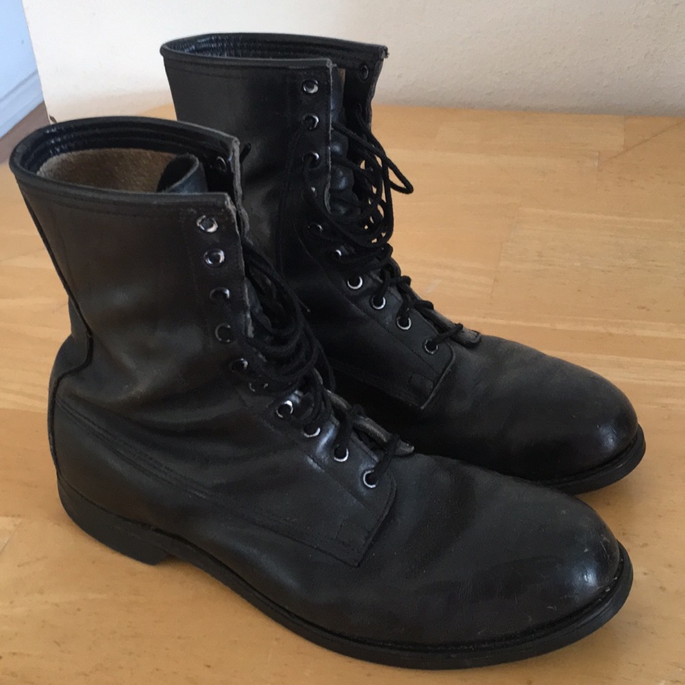 1980's VINTAGE COMBAT BOOTS MENS - Picture 1 of 2