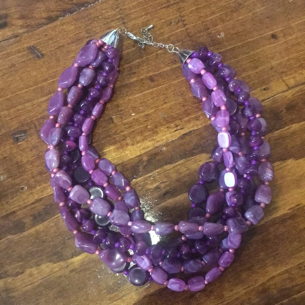 Purple statement necklace