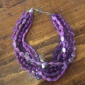 Purple statement necklace