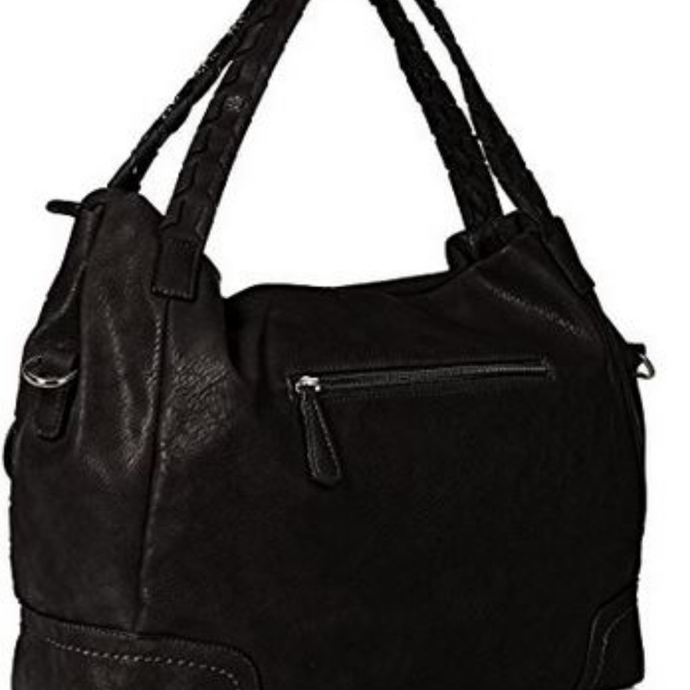 MG Collection Slouchy Woven Handle Bag - Picture 2 of 7
