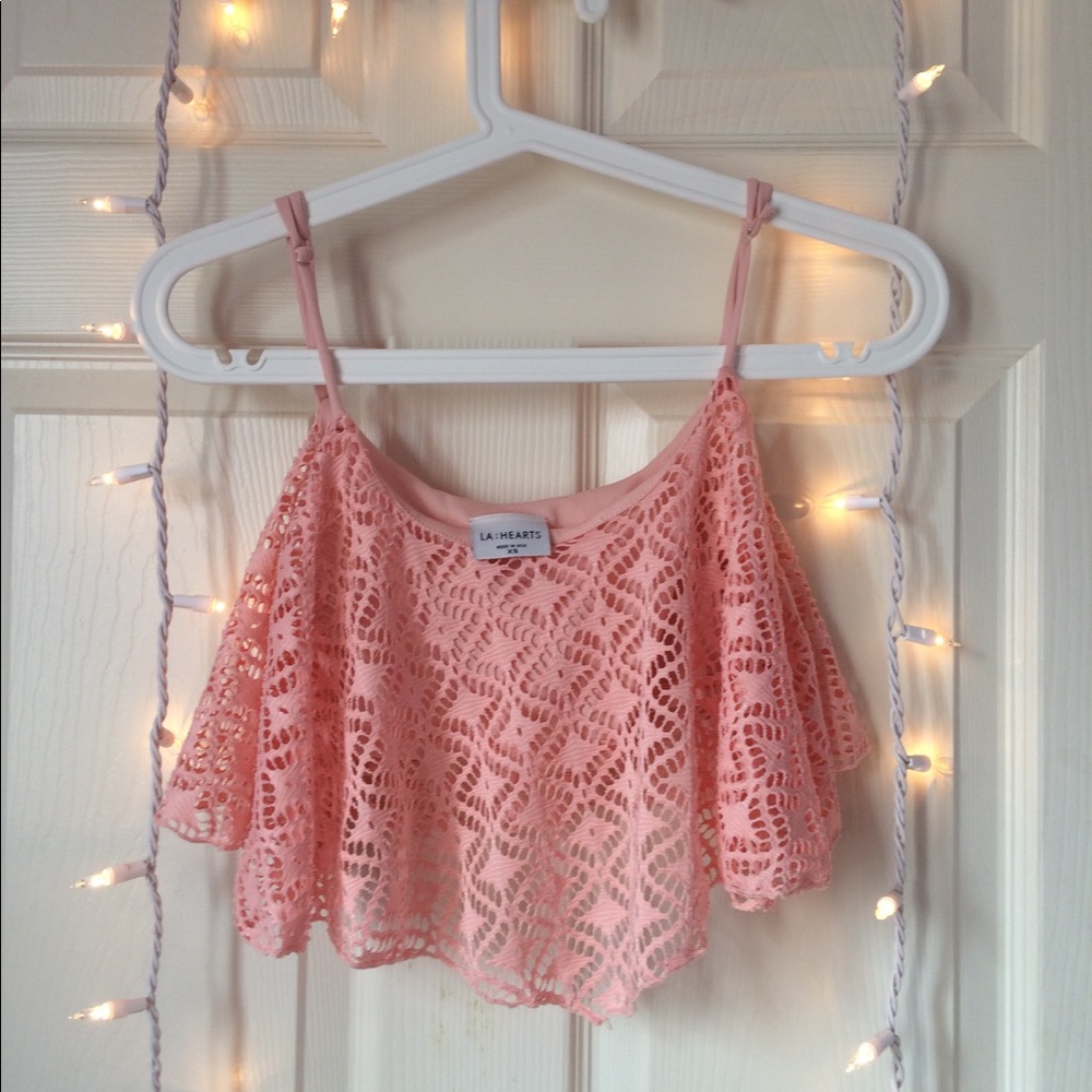 LA Hearts Baby Pink Crop Top