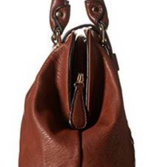 MG Collection Structure Studded Satchel Bag, Brown - Picture 2 of 5