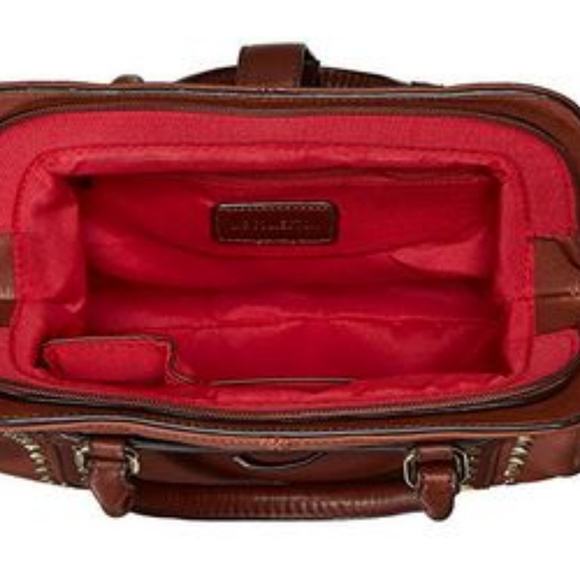 MG Collection Structure Studded Satchel Bag, Brown - Picture 4 of 5