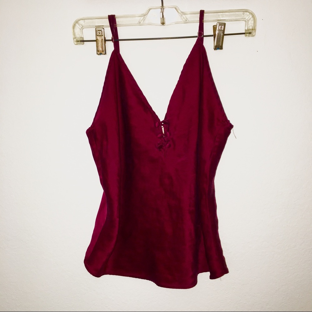 Victoria's Secret Vintage 80's Red 100% Silk Cami