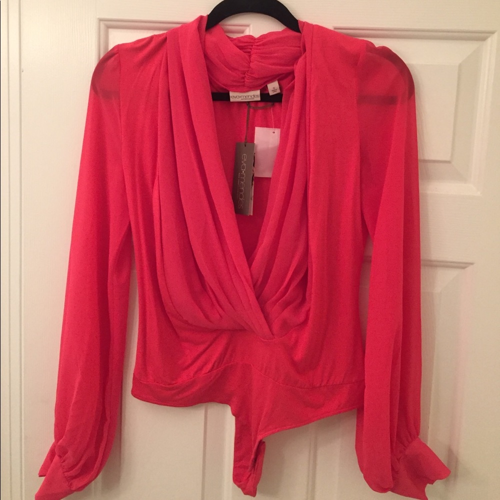 New York & Company Eva Mendes hot pink blouse