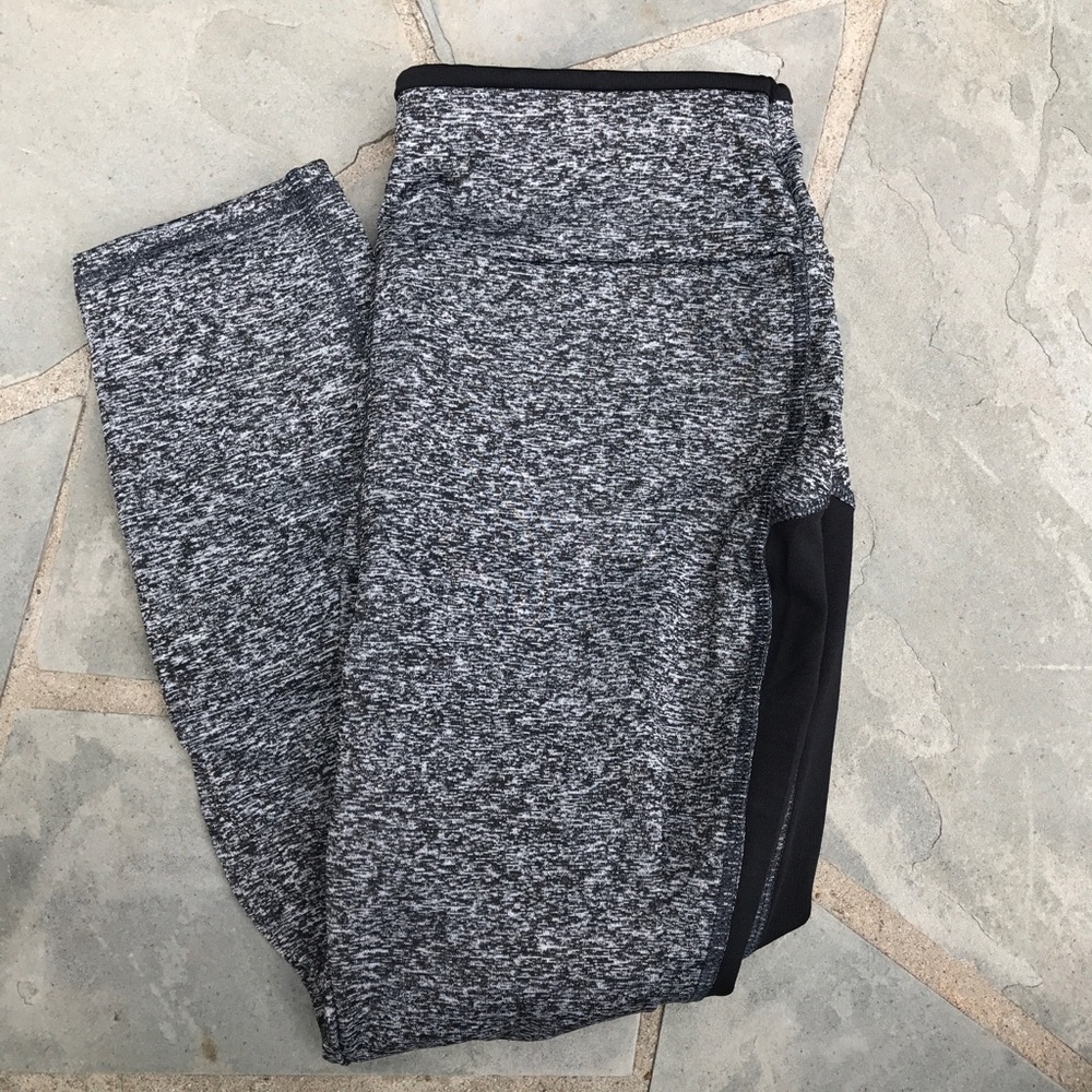 Gray and black cropped leggings