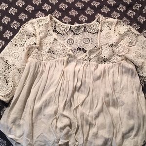 Lace white American eagle shirt