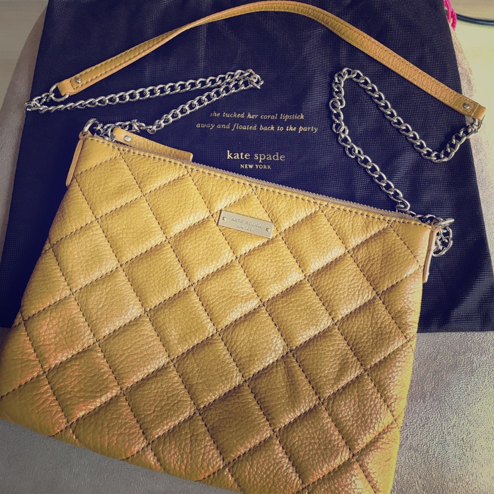 Kate Spade Yellow Quilted Crossbody Bag