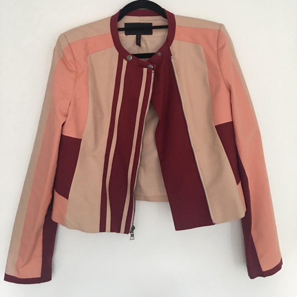 Tailored Colorblocked Moto Jacket