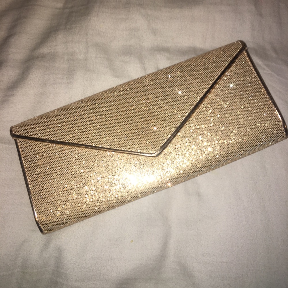 Also Gold Glitter Clutch