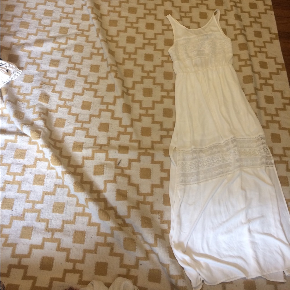 Cream maxi with sheer lace