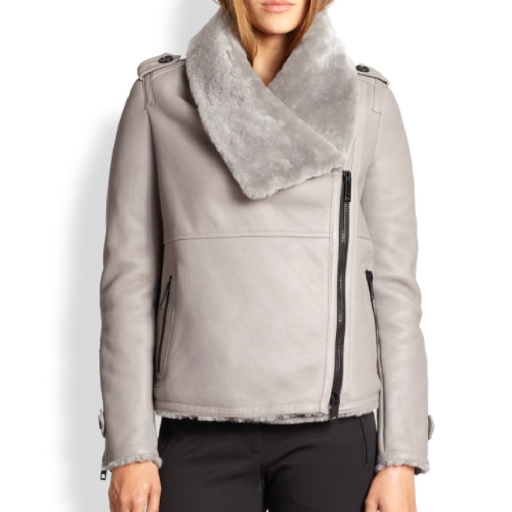 NWT Burberry Shearling Biker Jacket