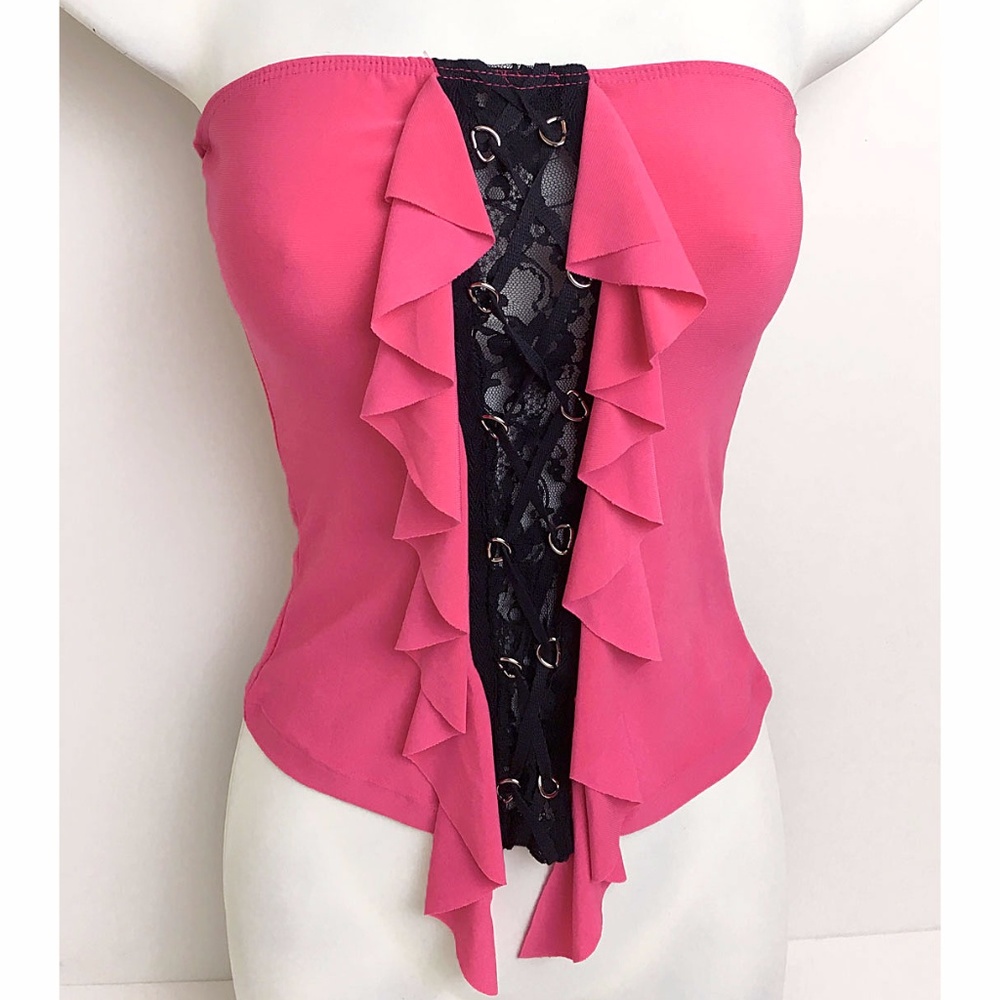 Agaci Corset Hot Pink Forever 21 Tank Tube Top Sm