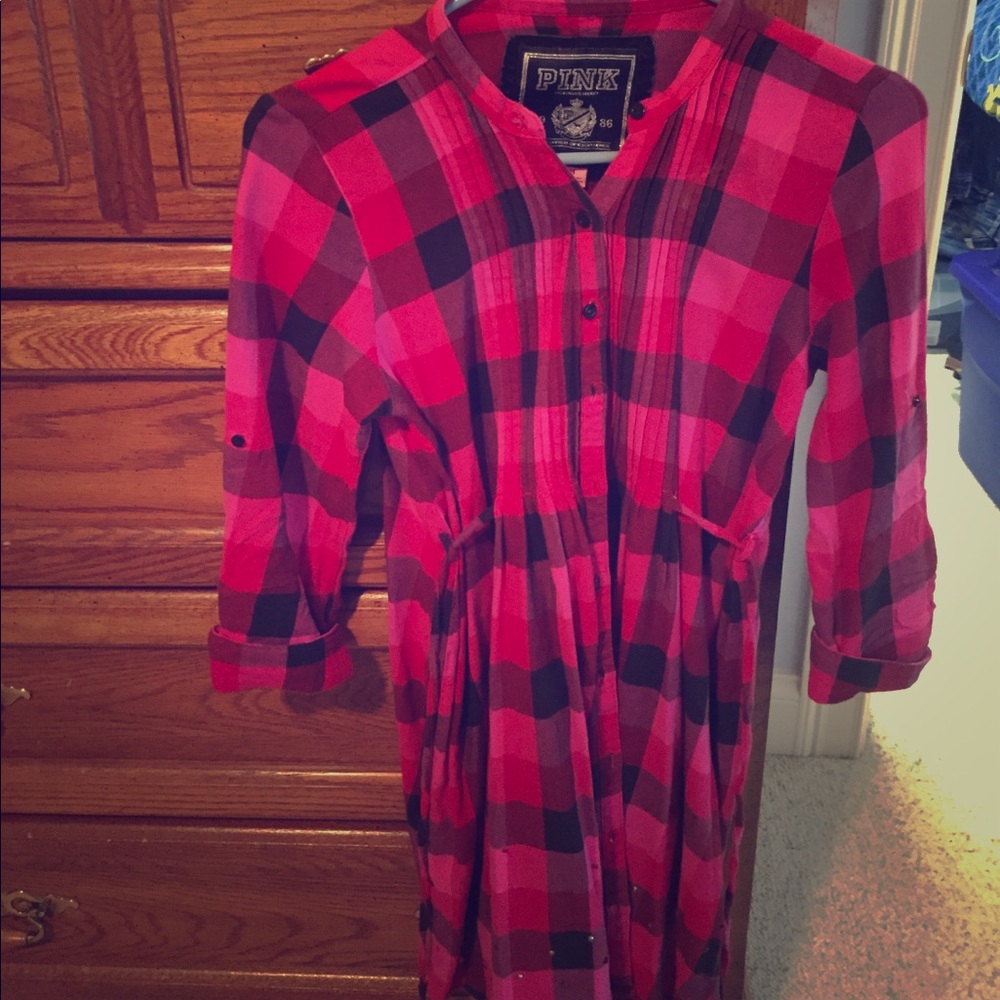 Victoria's Secret PINK Plaid Pink/Red/Purple Dress