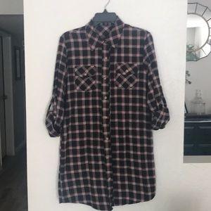 Brandy Melville Adorable Flannel Shirt Dress O/S -