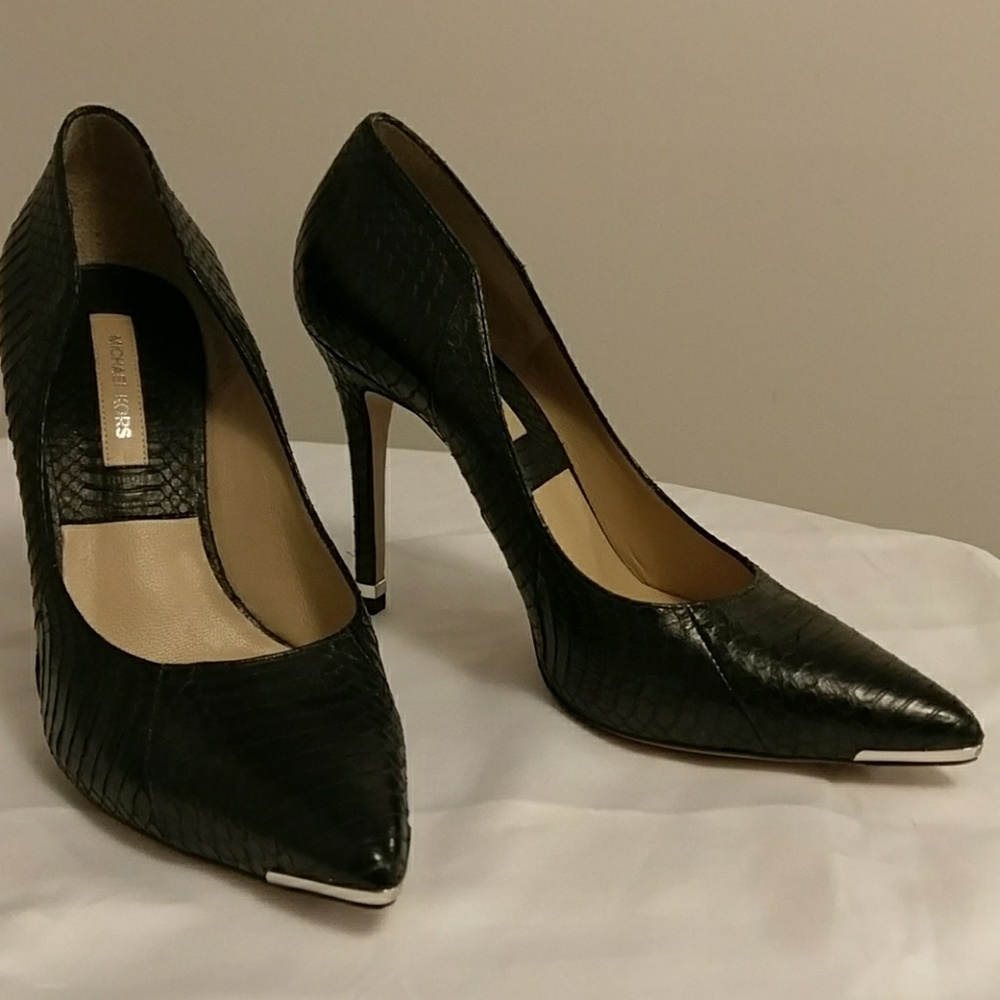 Michael Kors Collection Black Snake Skin Heels