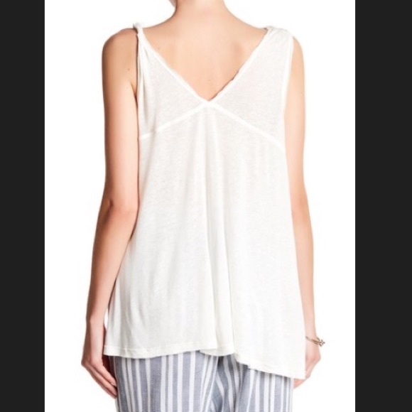 Free People Embellished Ivory Linen Tank - Picture 3 of 6