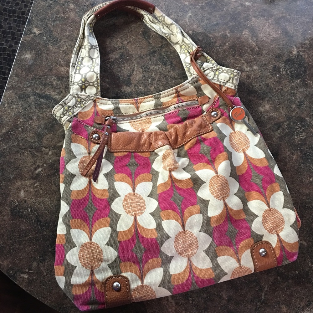 Fossil Canvas Shoulder Bag