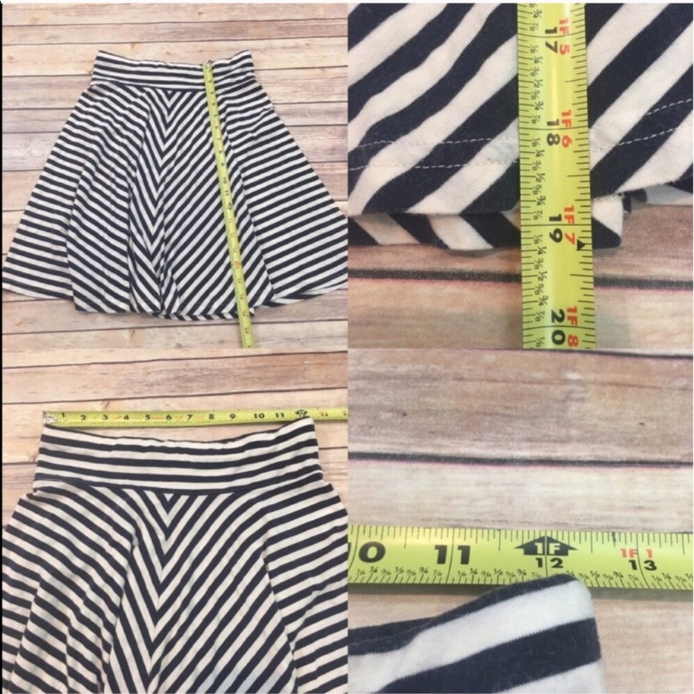 SOLD Small H&M Diagonal Knee Length Skater Skirt - Picture 2 of 4