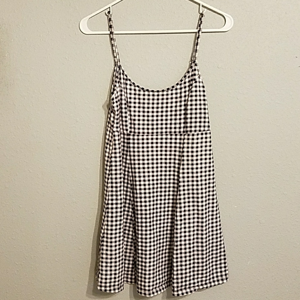 Gingham spaghetti strap dress
