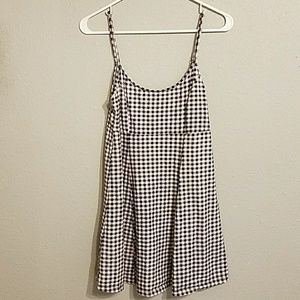Gingham spaghetti strap dress