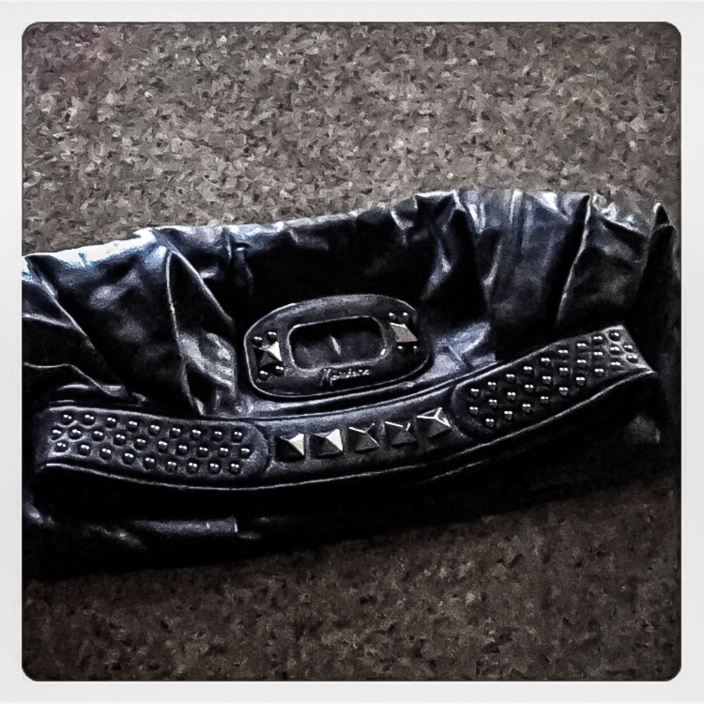 Studded Black Clutch