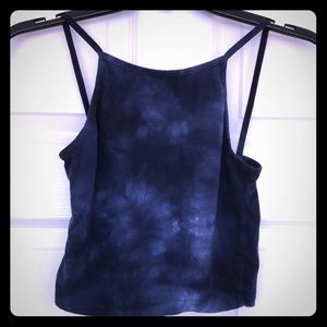 Blue Tie Dye Crop Top