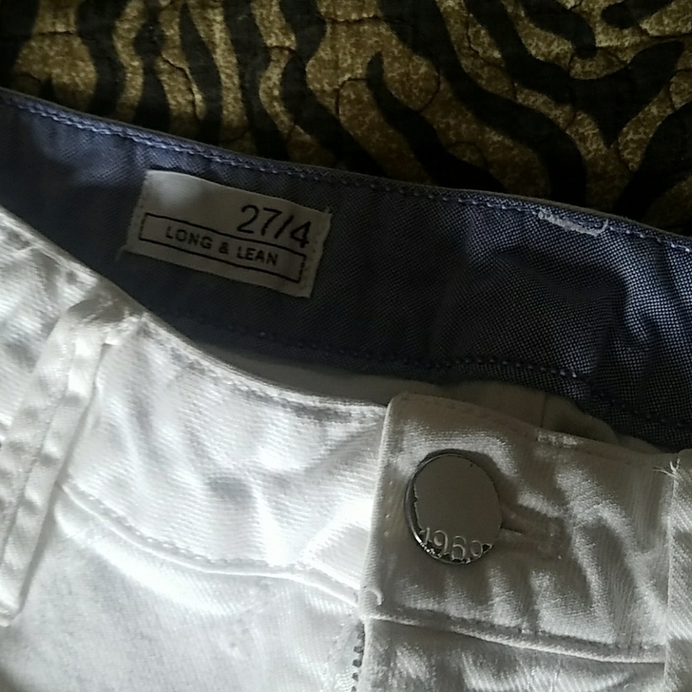 White jeans long and lean