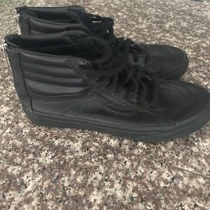 Vans SK8 Hi Leather Black women Sz 7.5- like new!