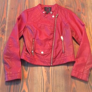 Red Vegan Leather Jacket