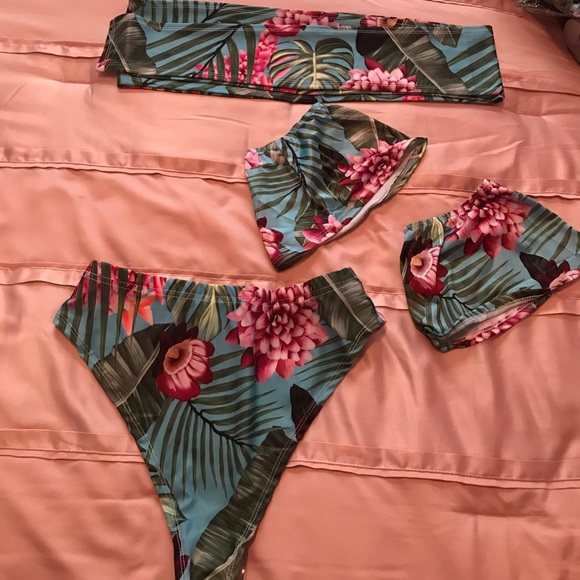 3-piece tropical flower set. - Picture 3 of 3