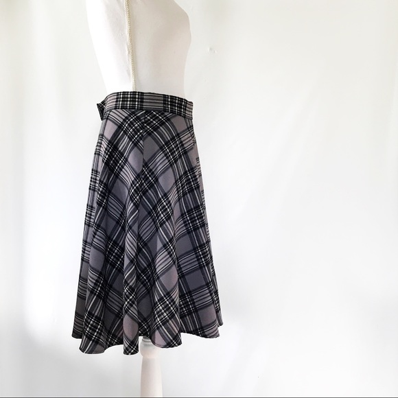 MOON RETRO 50's INSPIRED PLAID CIRCLE SKIRT M - Picture 2 of 5