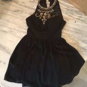 Black and gold dress