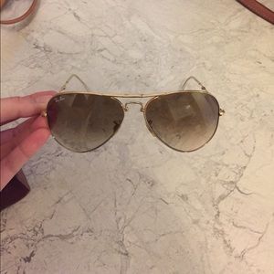 Gold Ray-Ban Folding Aviators