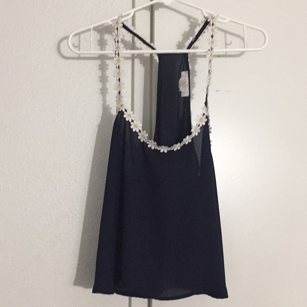 Sheer, navy, Daisy blouse