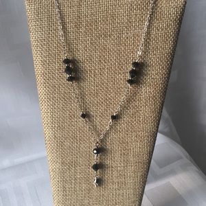 Sterling & Swarovski "Jet" Handmade Y Necklace
