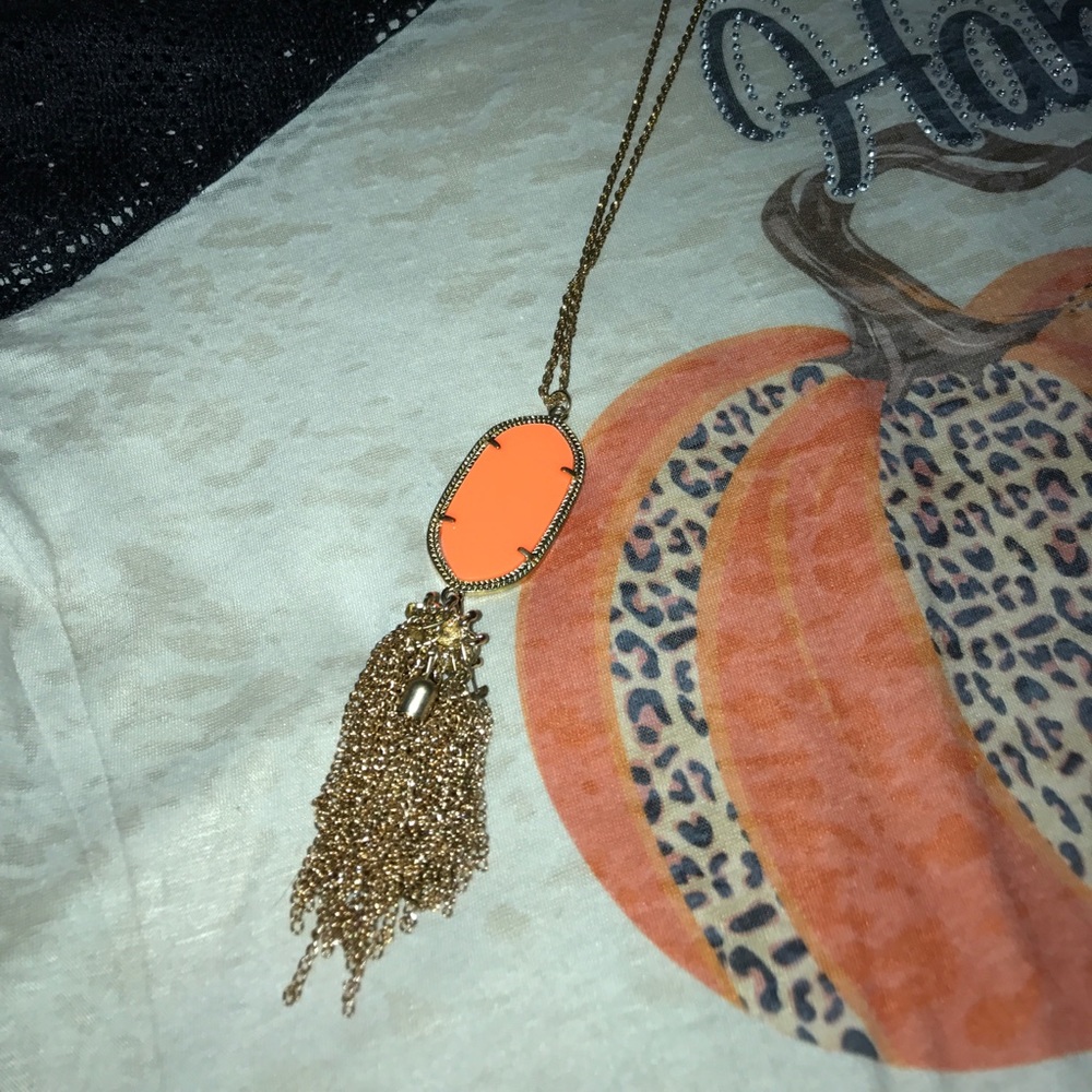 Beautiful Bright Orange Long Necklace !!