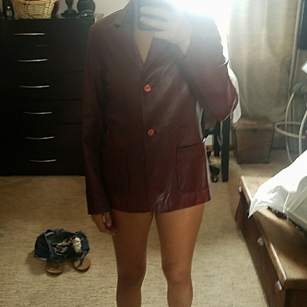 Boncetti dark red leather jacket