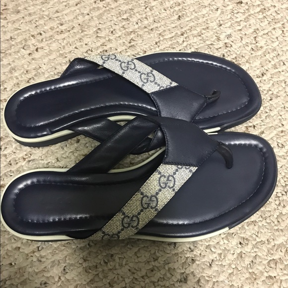 navy blue gucci sandals