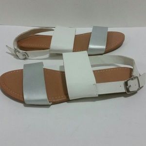 White Silver Sandals