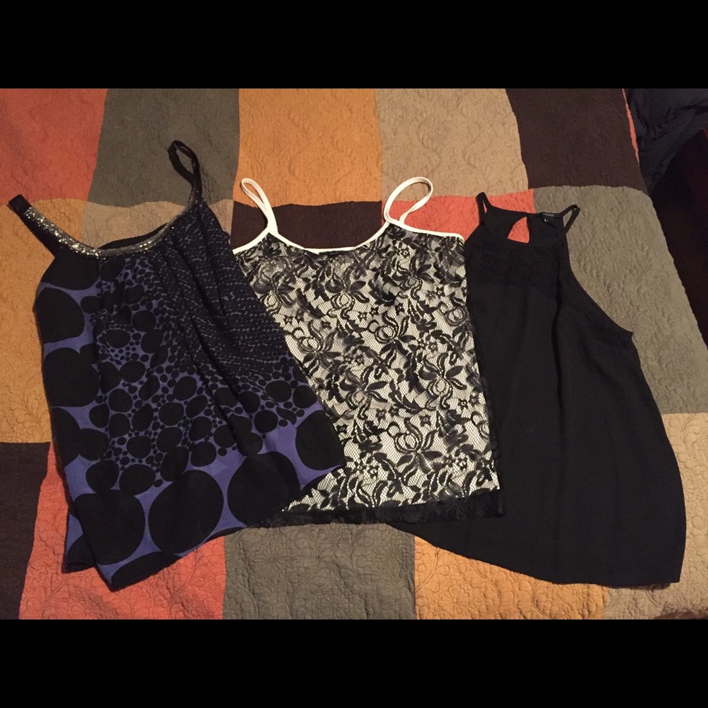 A trio of tank tops. All three fit like mediums.