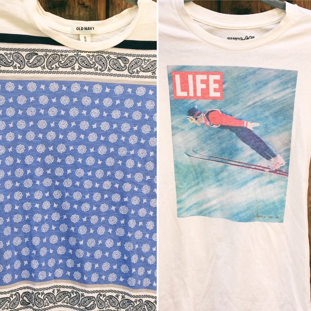 BUNDLE 2 cute white tshirts with design on front.