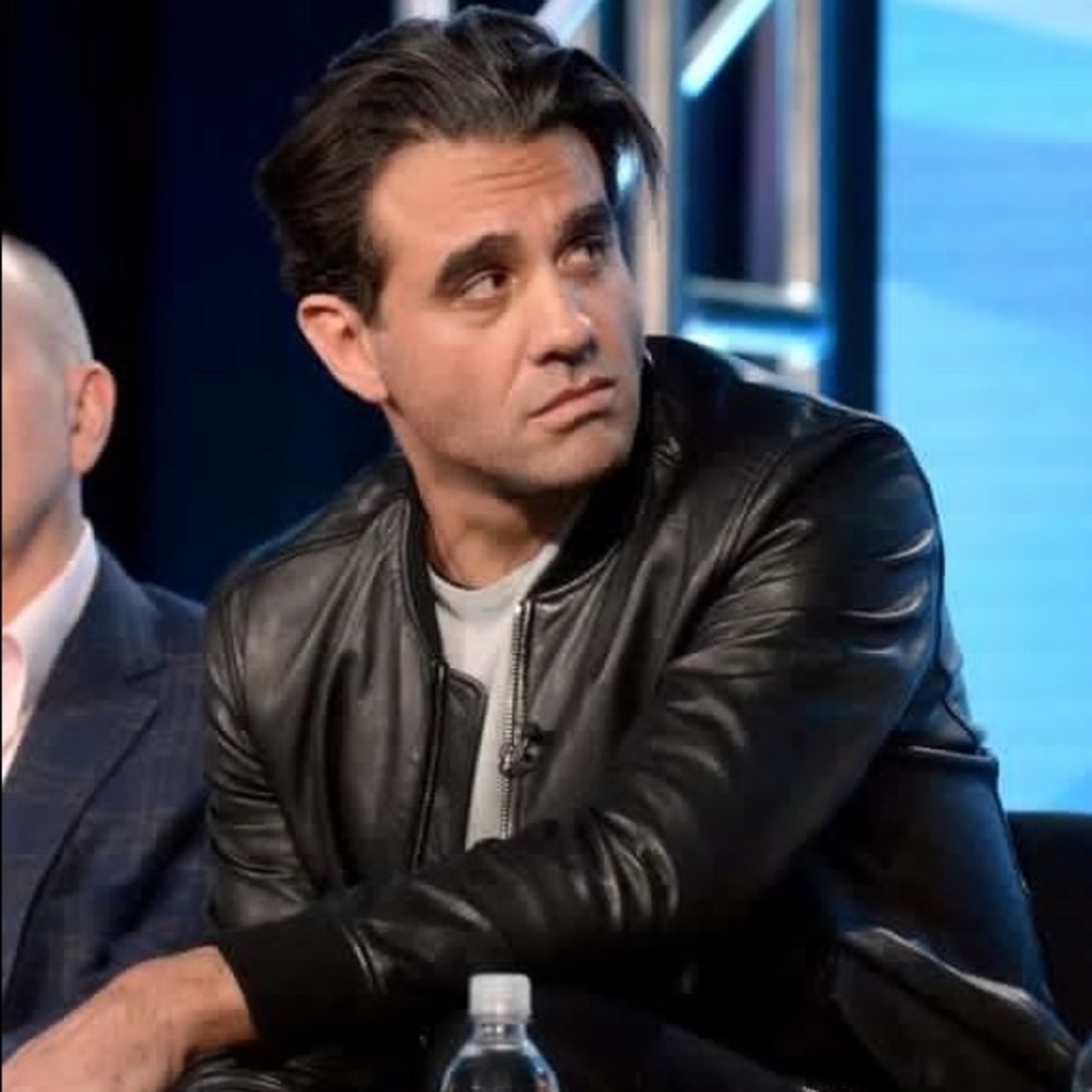 John Varvatos Black Leather Bomber