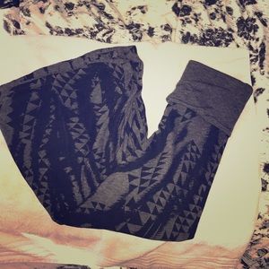 Knit tribal print maxi skirt