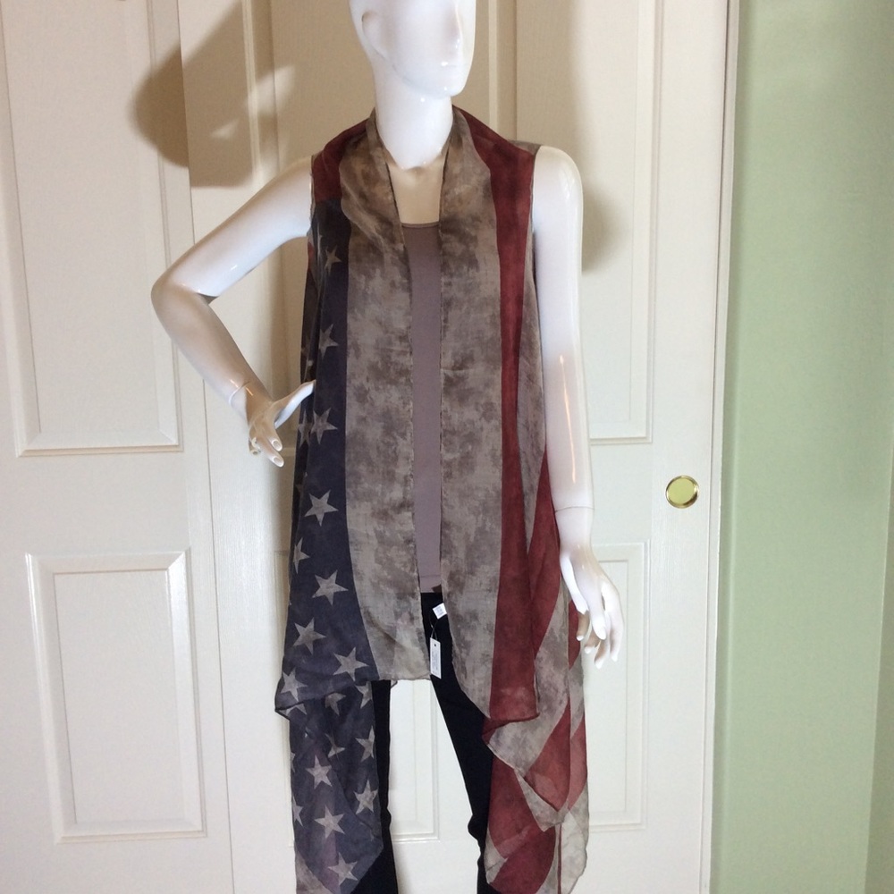 USA FLAG VEST/SCARF