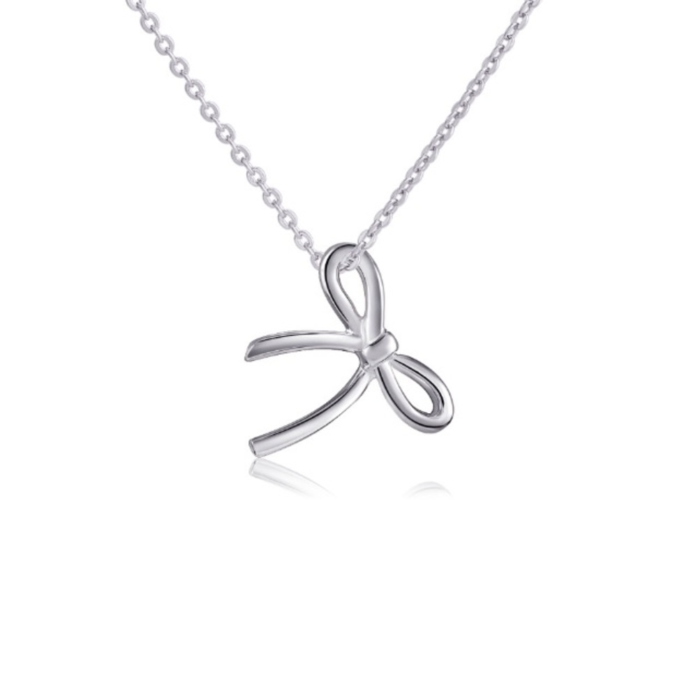 Sterling silver bow knot pendant necklace