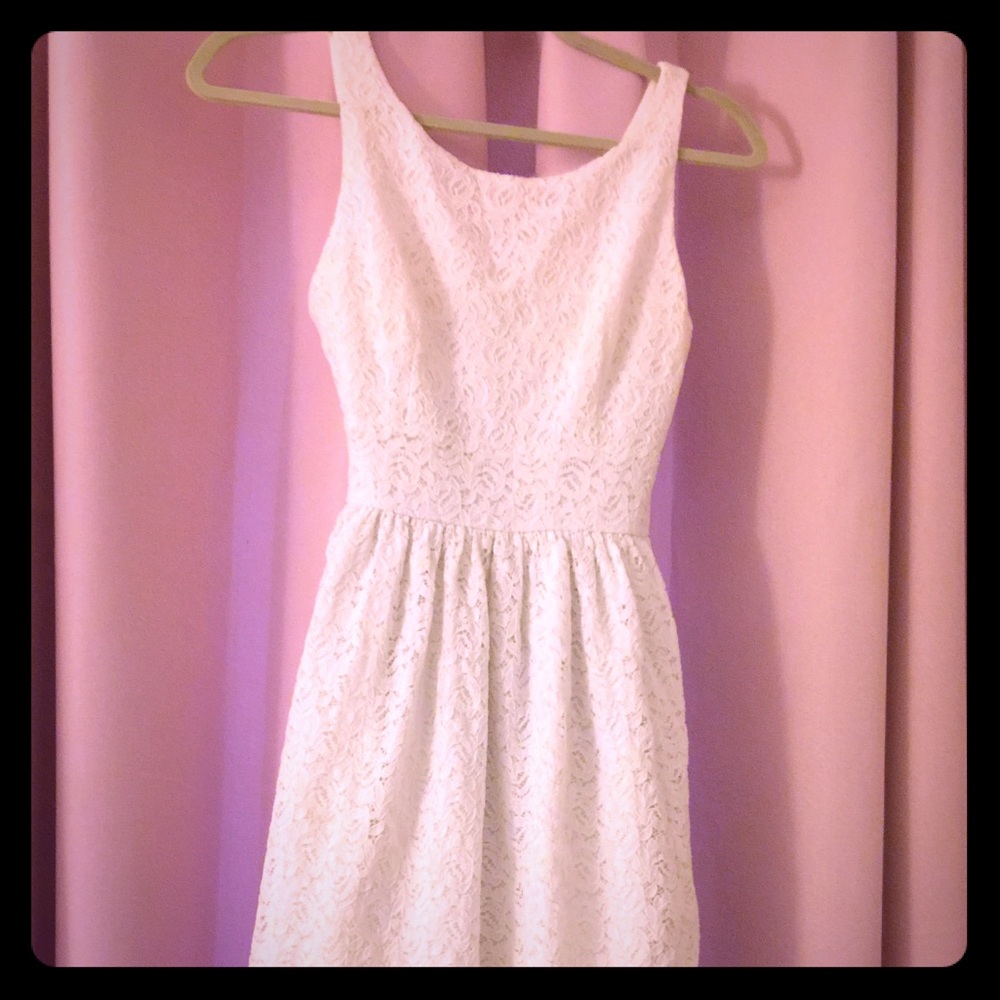 White lace tie dress